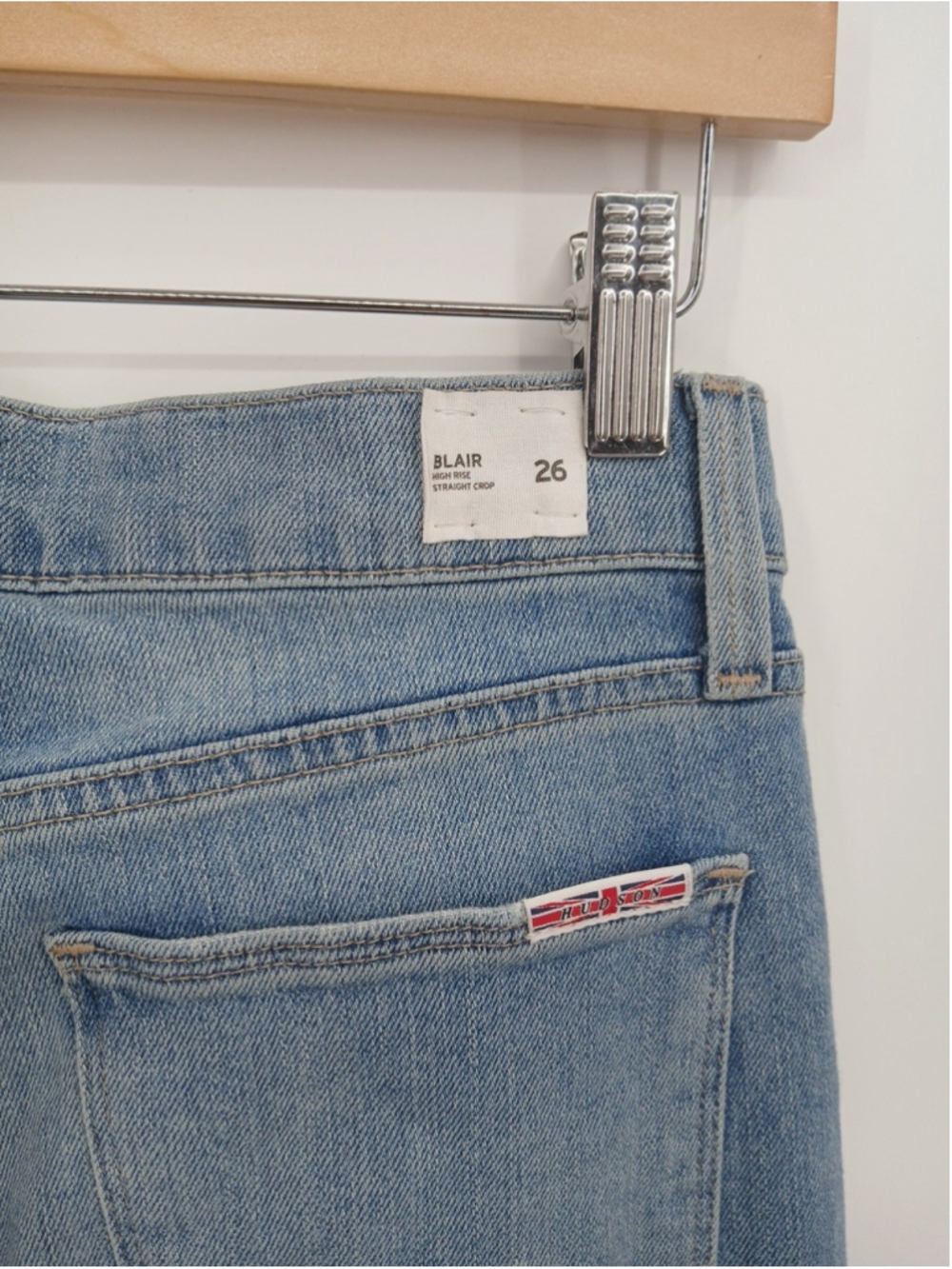 Hudson Jeans Blair High Rise Straight Crop Womens Size 26 Blue Distressed - Picture 11 of 16